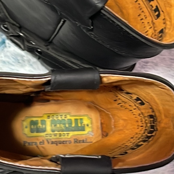 Old Corral Mens Black Harness Square Toed Boots Size 11.5 - Picture 4 of 15